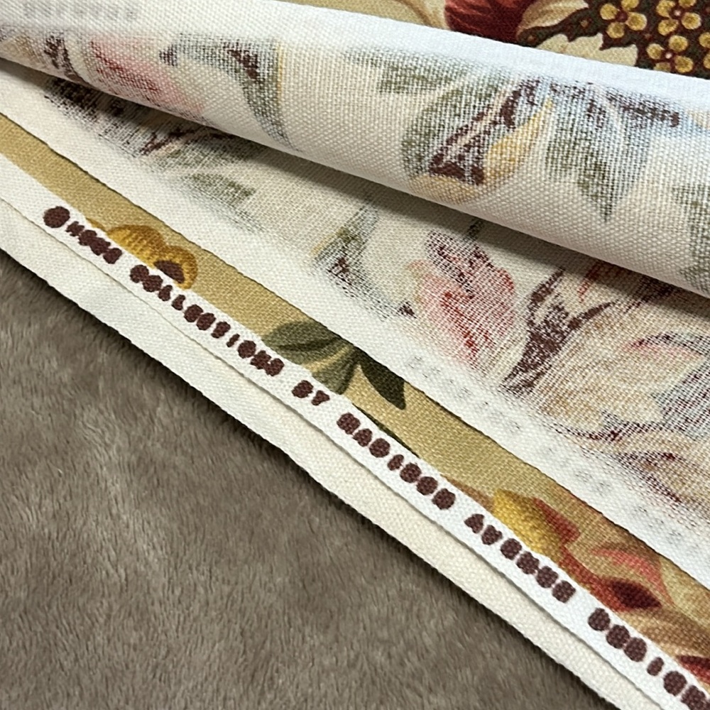 Gorgeous Rose floral heavyweight fabric upholstery camel pink green gold cottage - Picture 5 of 9